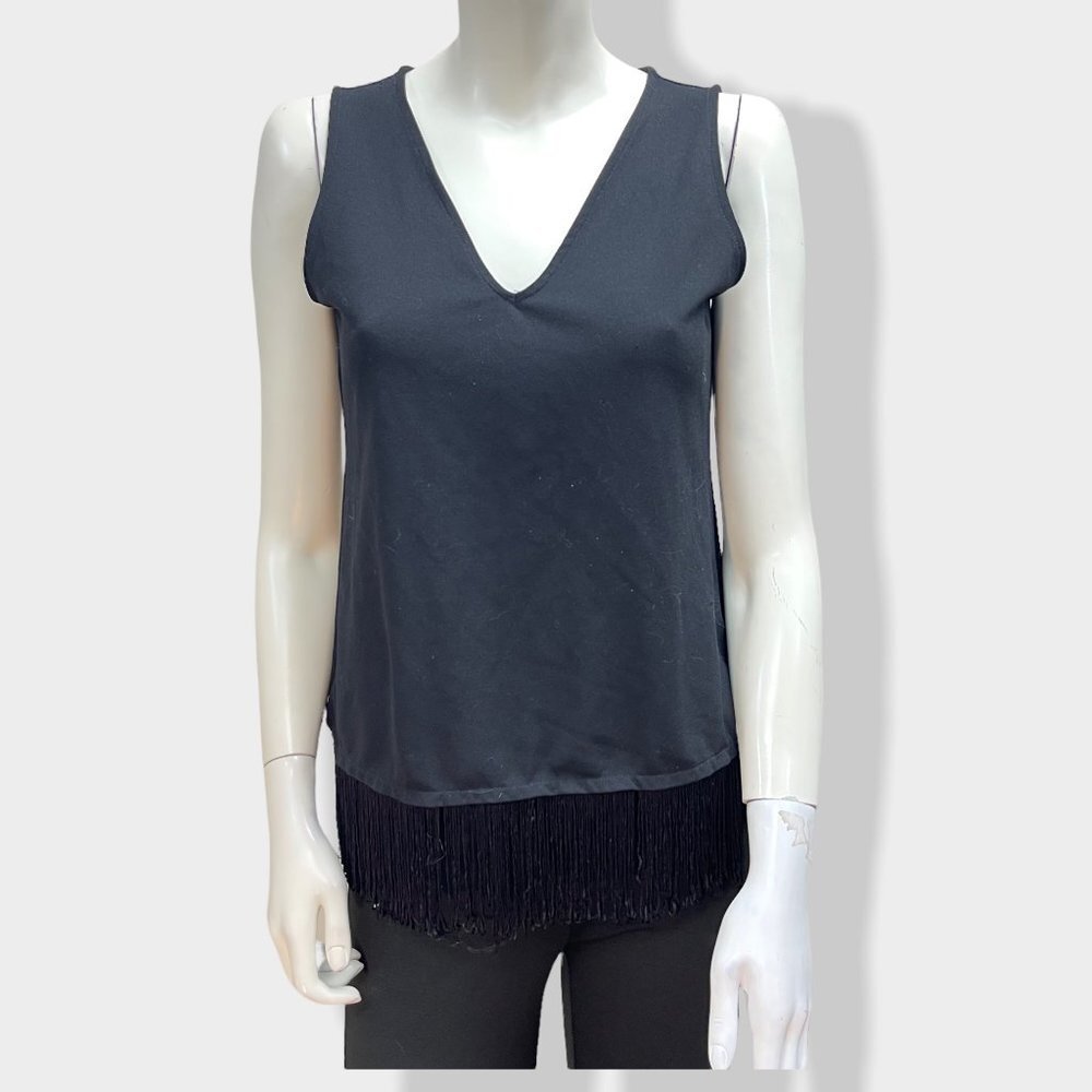 5/$20 Ann Taylor Factory Black Tank with Fringe